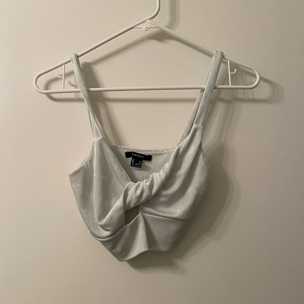 Mint Twist Crop Tank Top